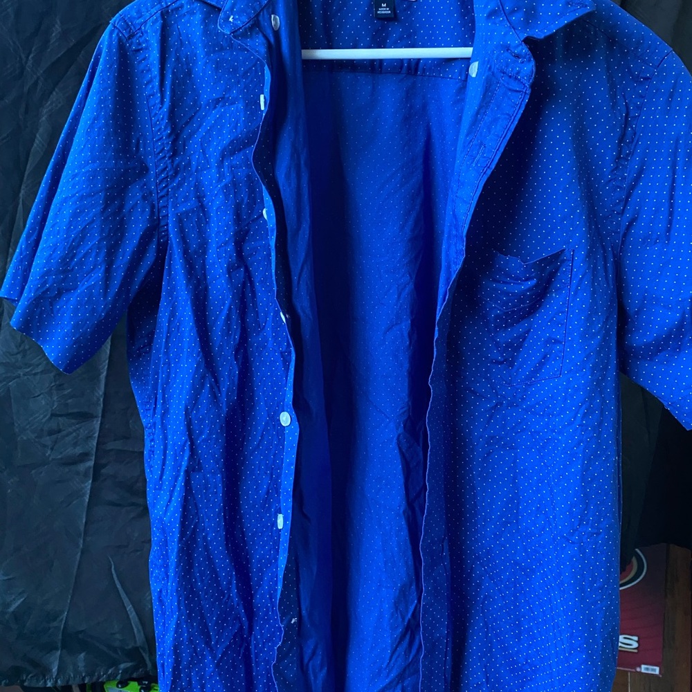 Club Room Navy Polka Dot Shirt